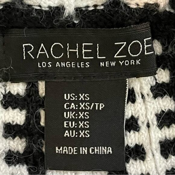 Rachel Zoe Black White Double Breasted Academia Sweater Jacket NWT Size XS - Picture 9 of 13